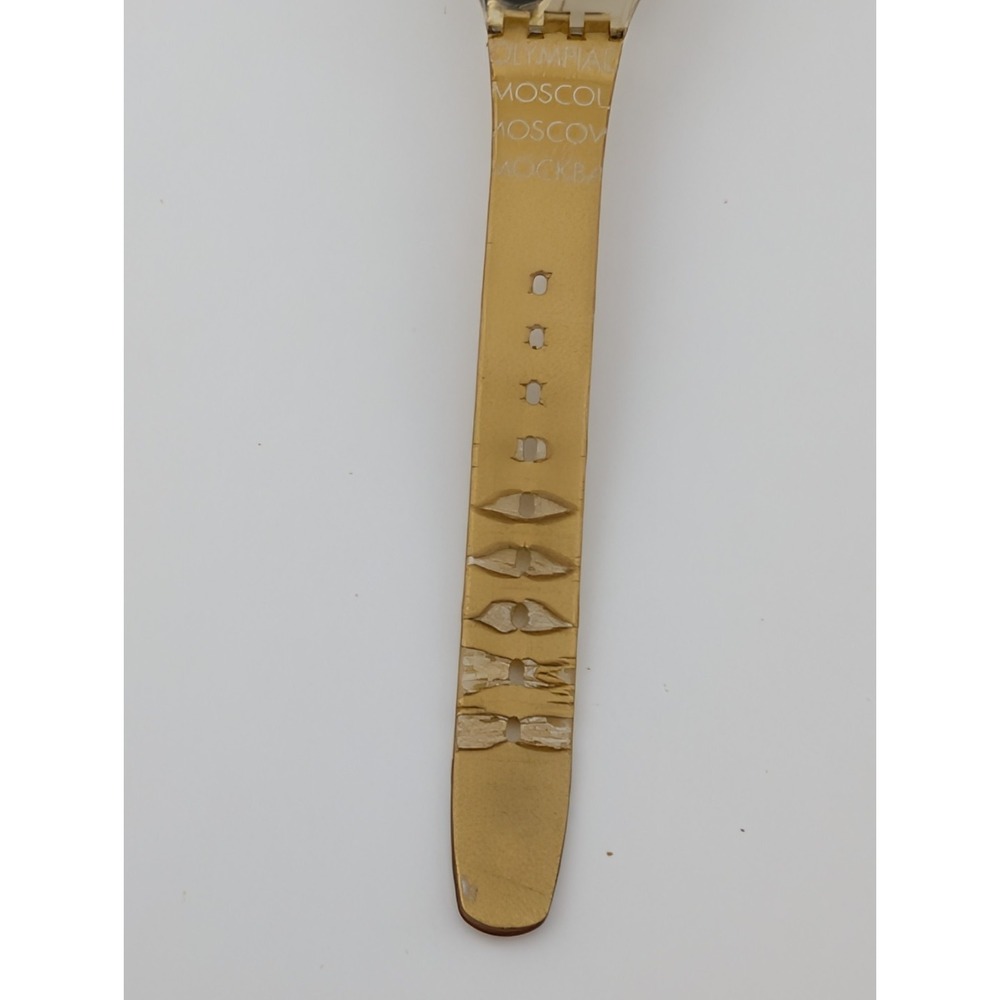 Swatch Moscow 1980 Olympic Women's Watch LZ103 AG1994 Gold Band- New Battery‎ - Picture 5 of 8